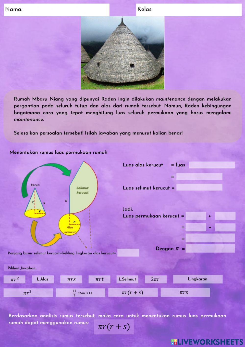 Luas permukaan kerucut