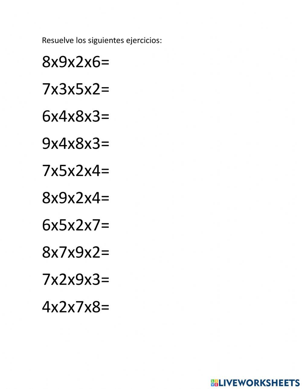 Ejercicio matemático