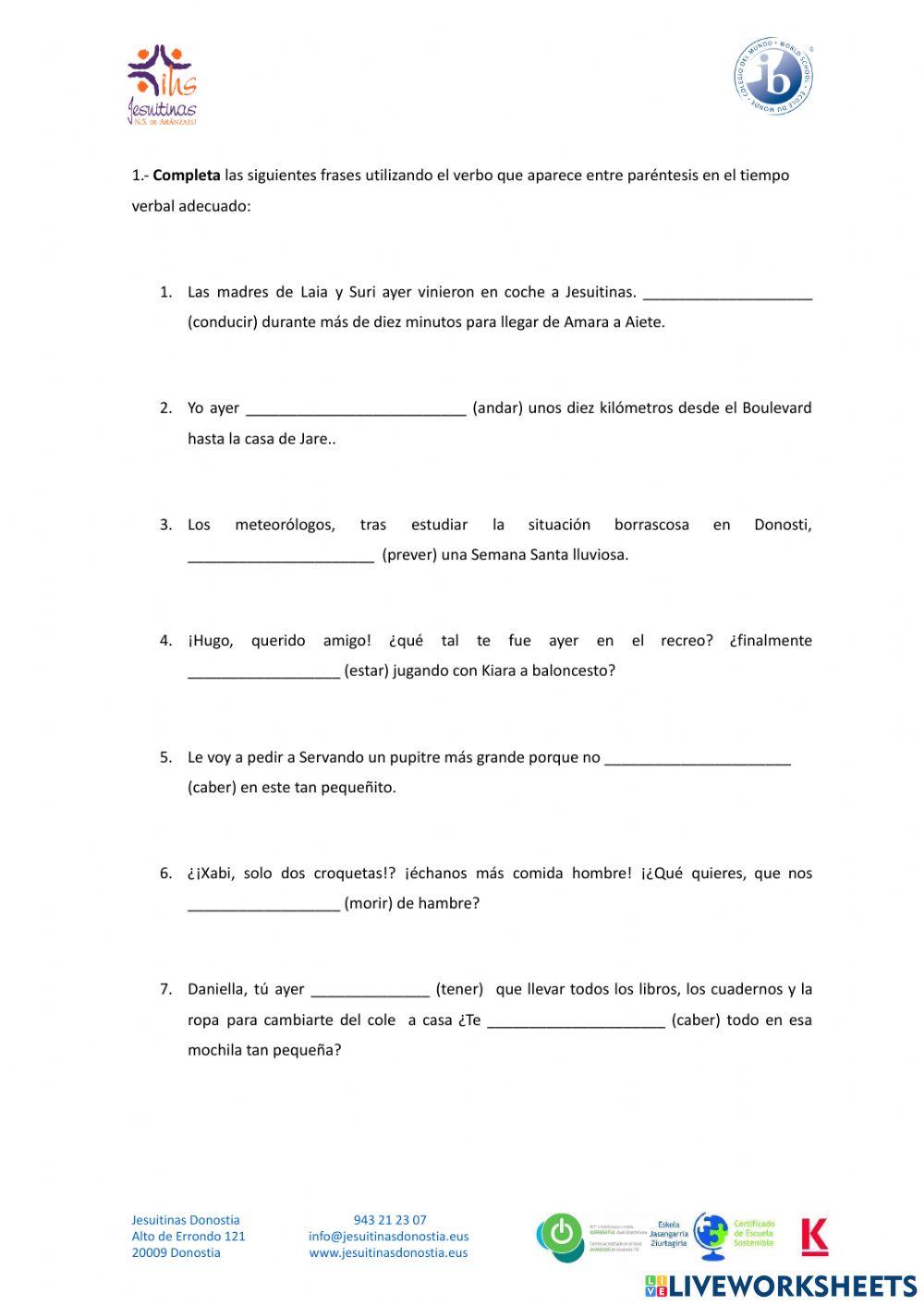 Uso correcto de verbos