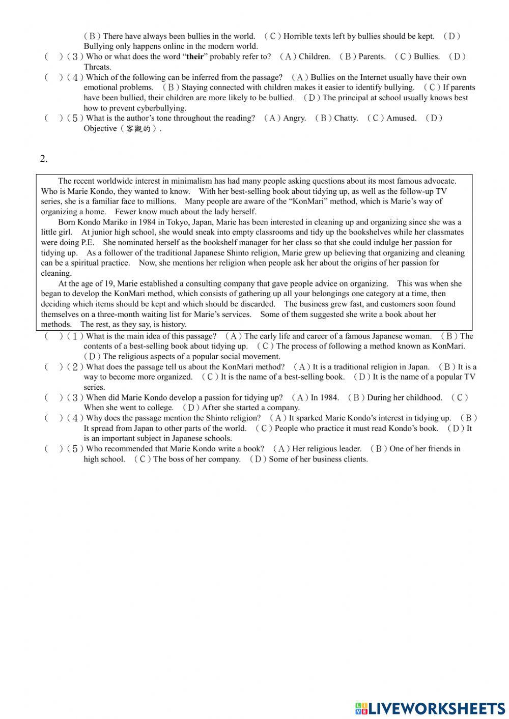 篇章結構與閱讀理解 Unit 1