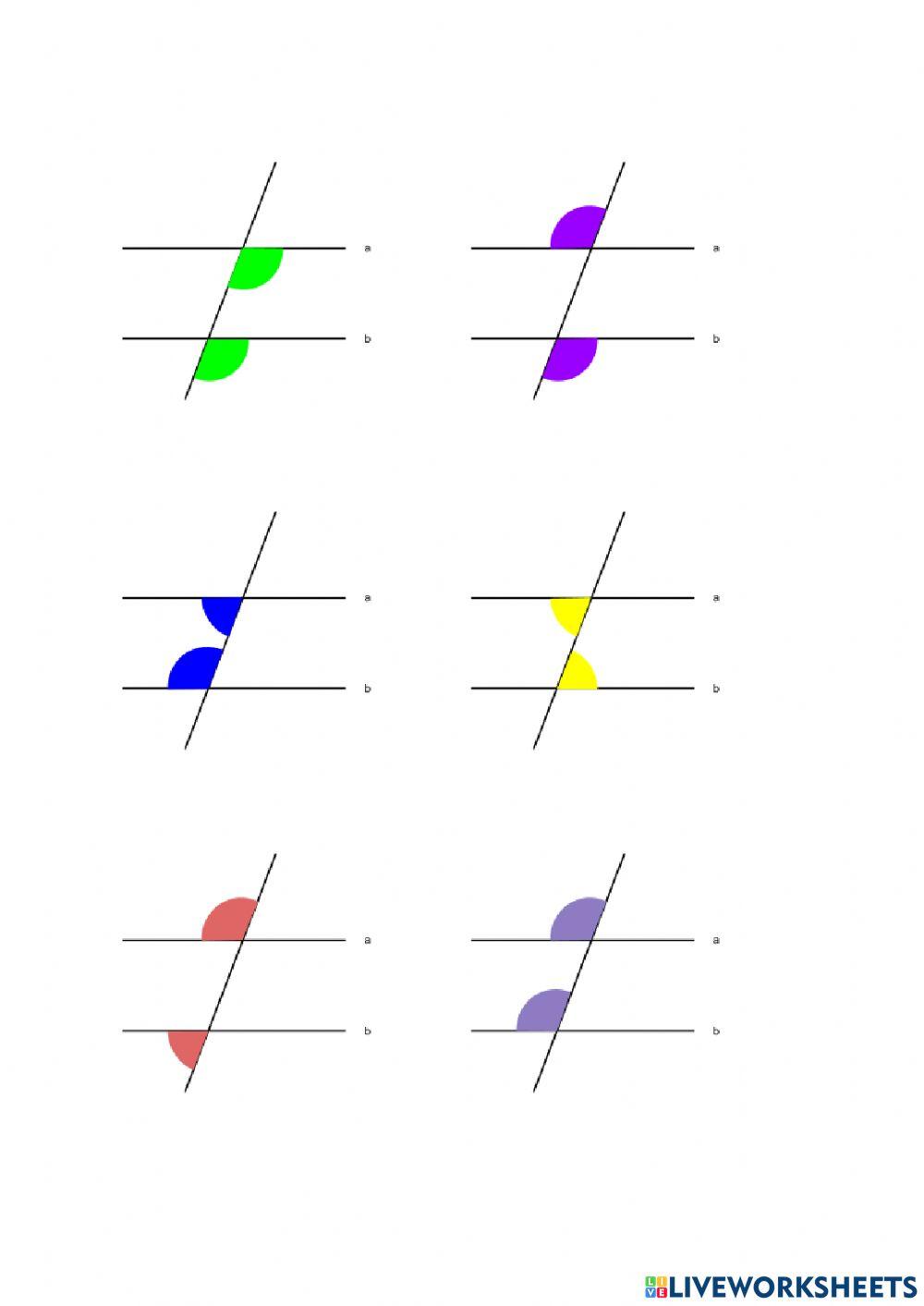 Ángulos entre paralelas y una secante