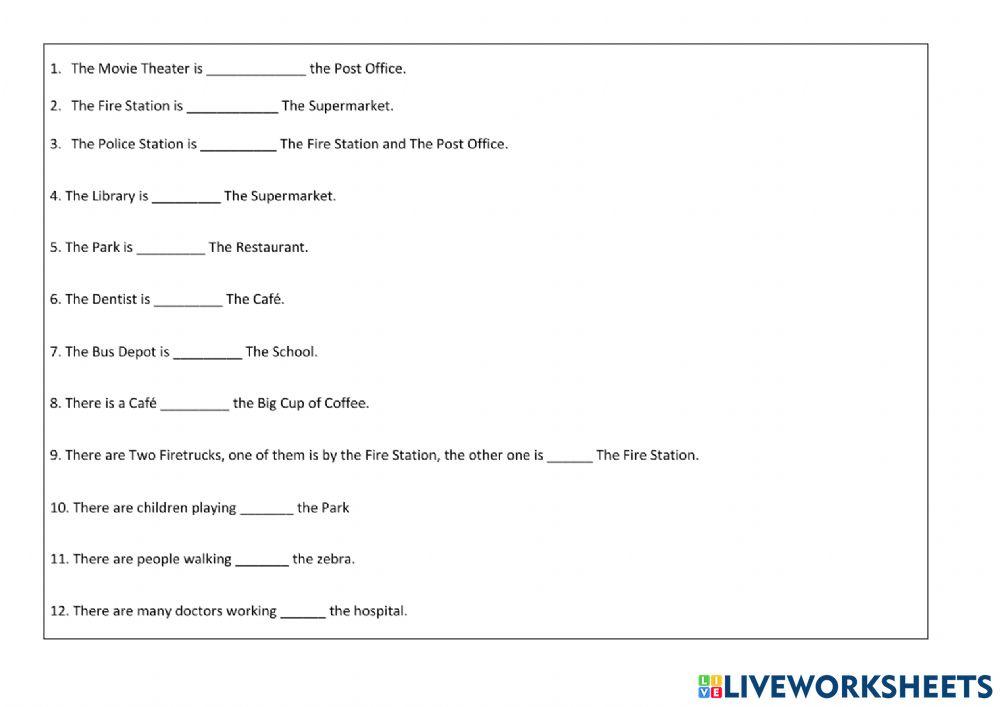 Prepositions of Place