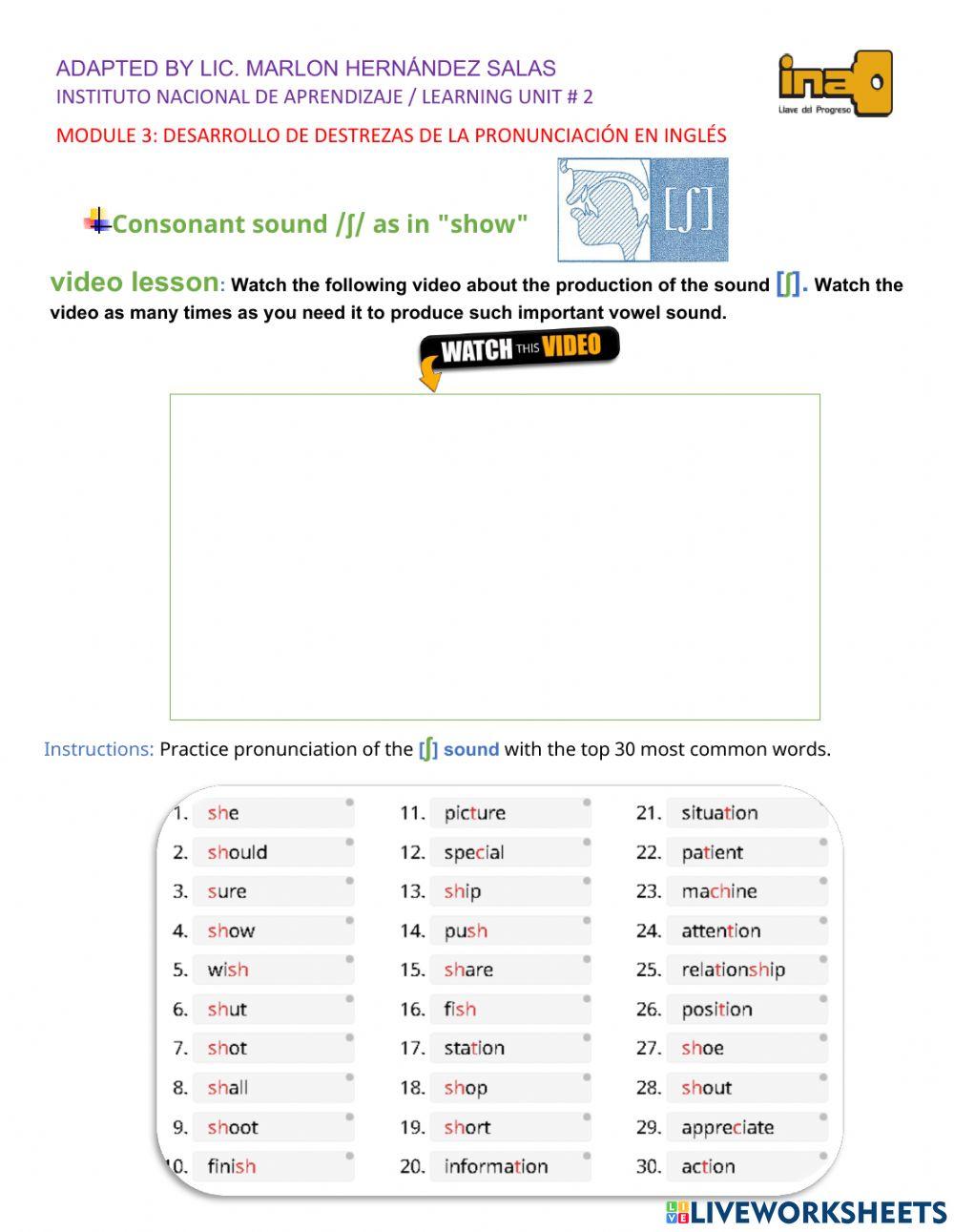 Consonants in English