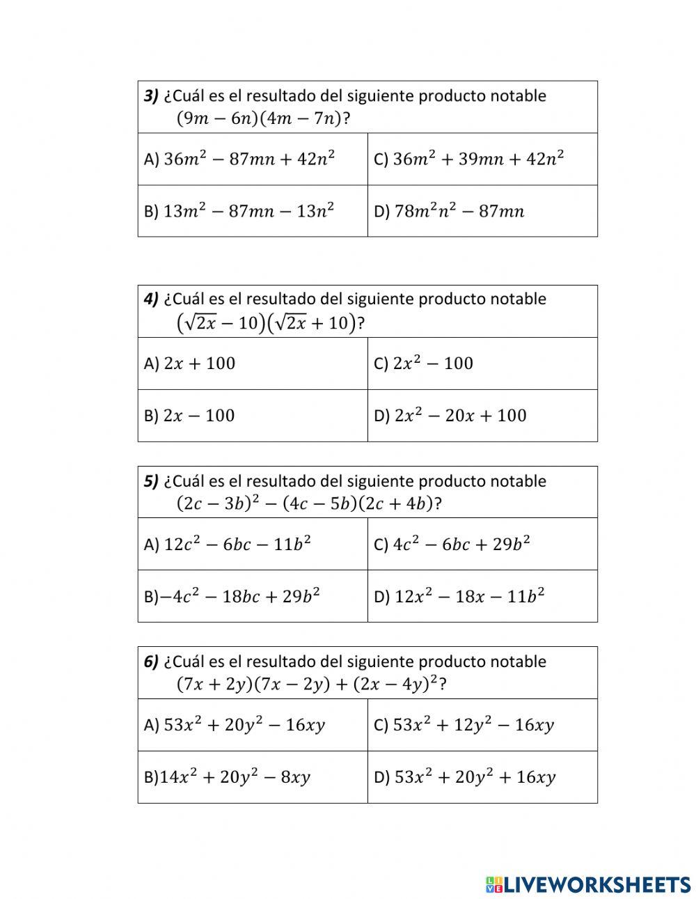 Producto de polinomios con operaciones combinadas