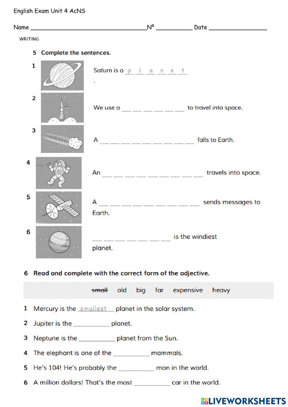Unit 4 AcNS Test: Planets