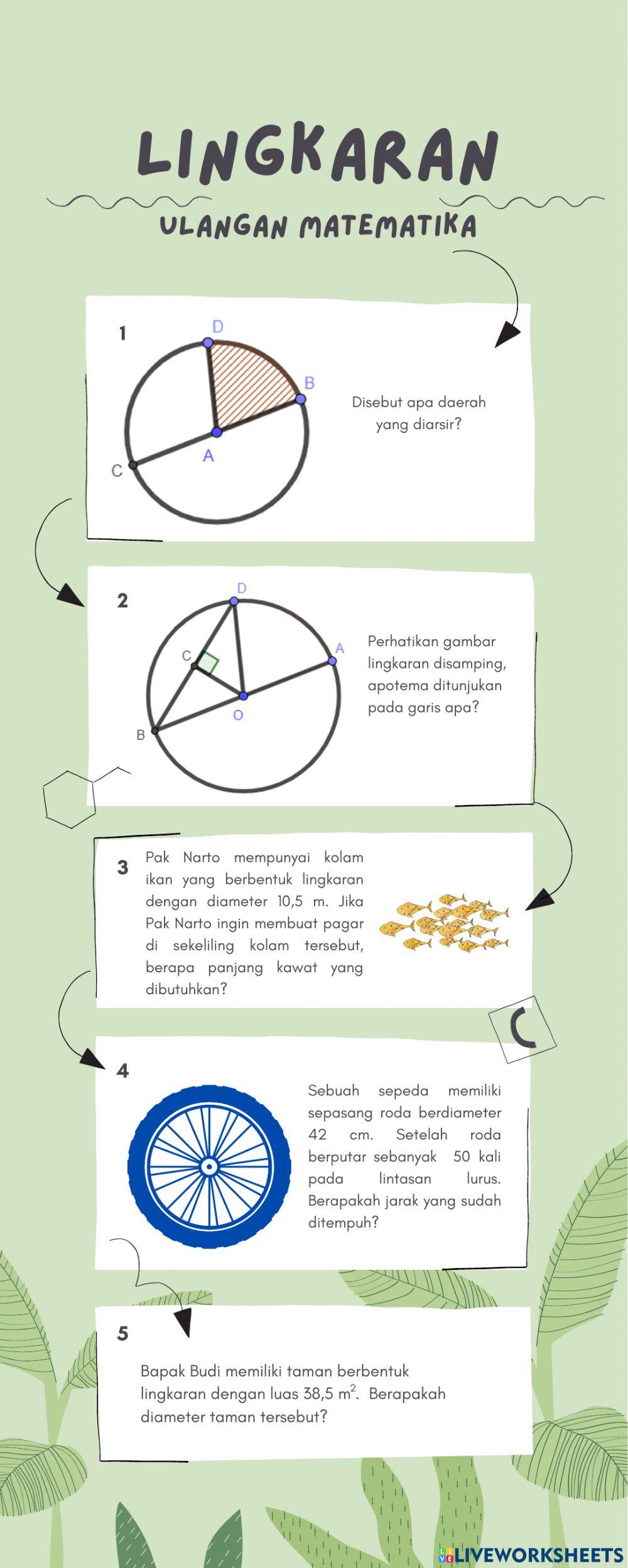 Ulangan Matematika Materi Lingkaran