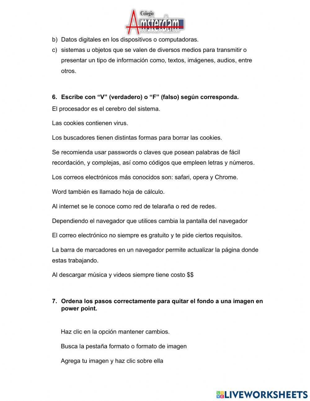 Evaluacion secundaria febrero