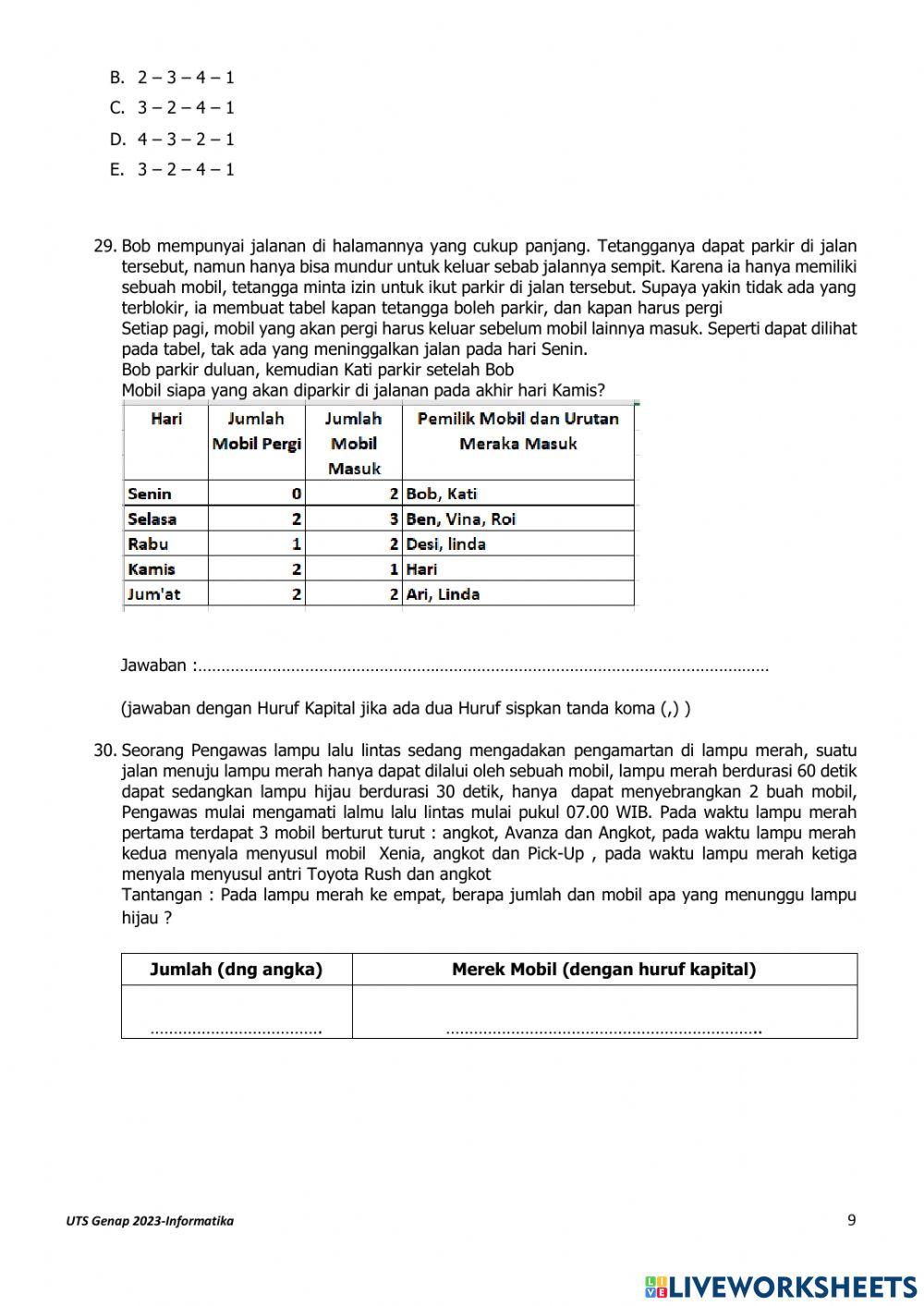 Informatika UTS Genap 2023