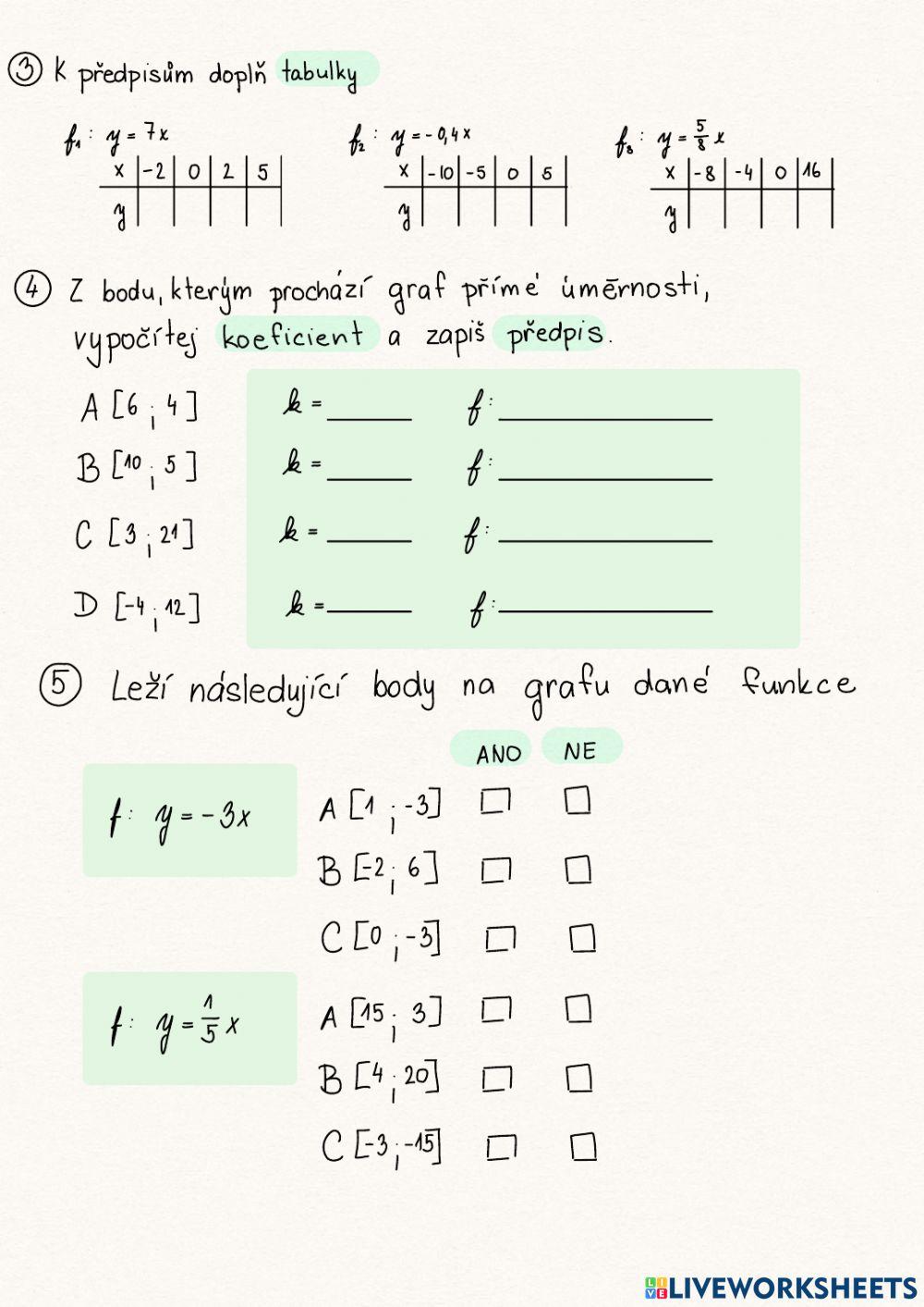 Přímá a nepřímá úměrnost (funkce)