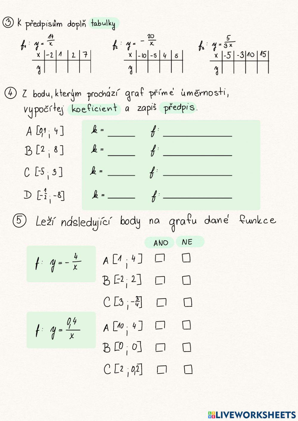 Přímá a nepřímá úměrnost (funkce)