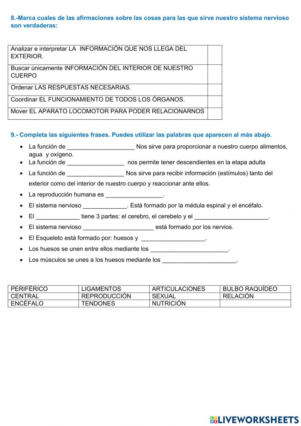 Las funciones vitales del ser humano