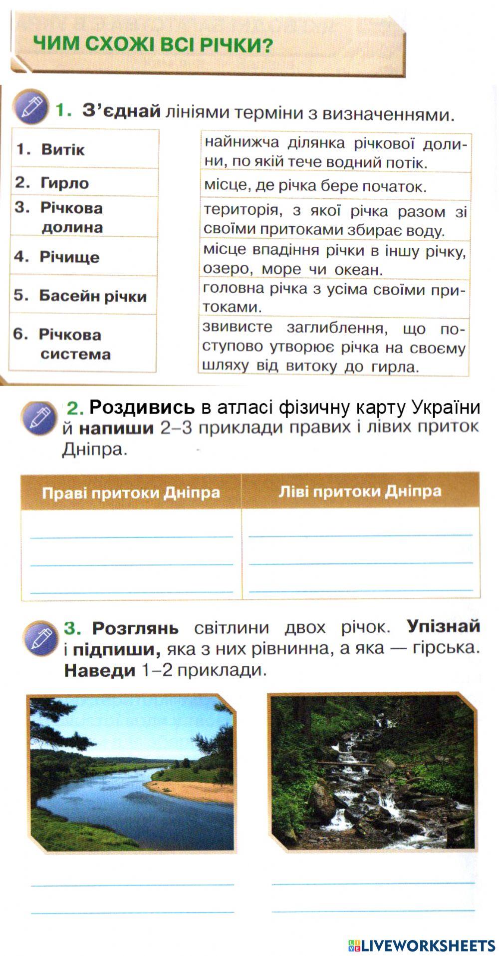 Чим схожі всі річки?