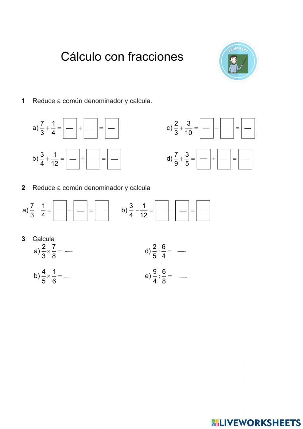 Cálculo de fracciones