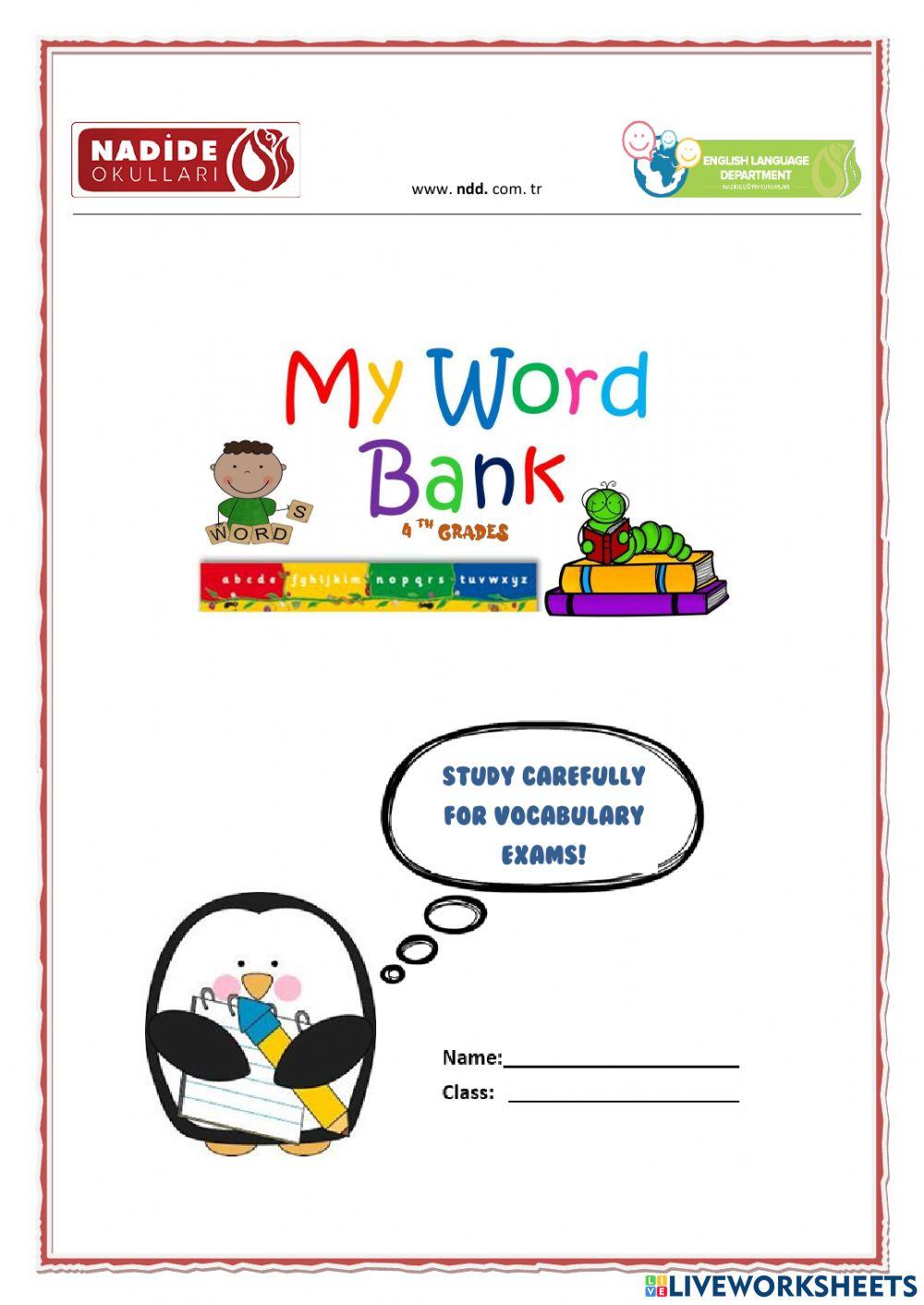 Word Bank suheyla9377 Live Worksheets