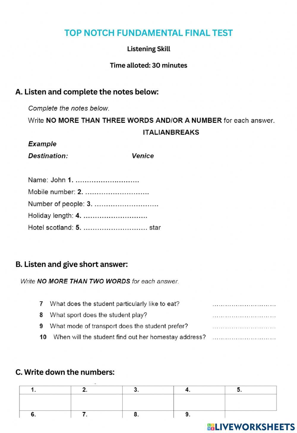 Top notch fundamental final