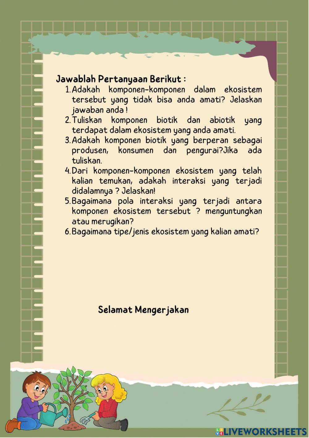 Lkpd komponen ekosistem