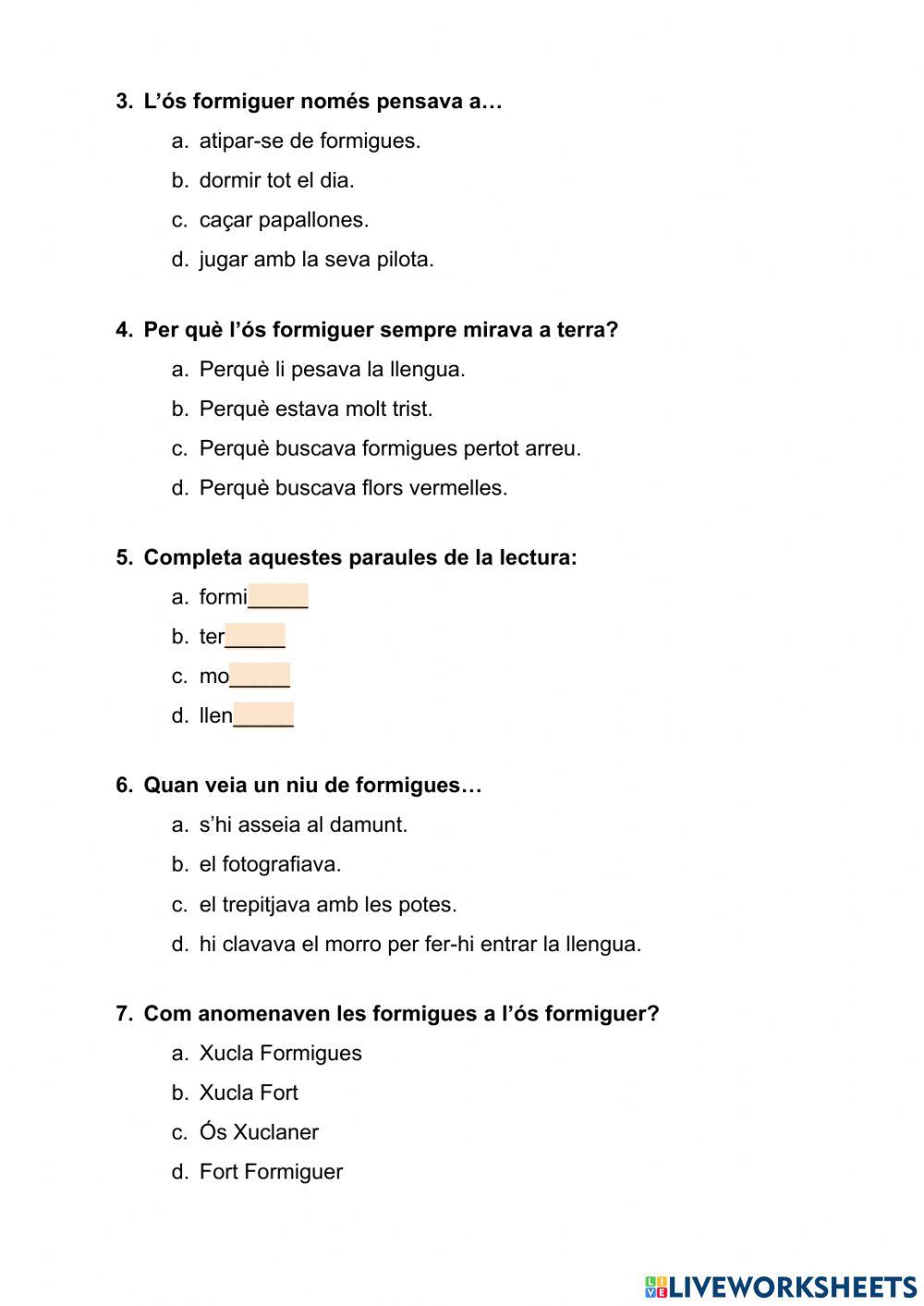 Comprensió lectora: En Xucla Fort