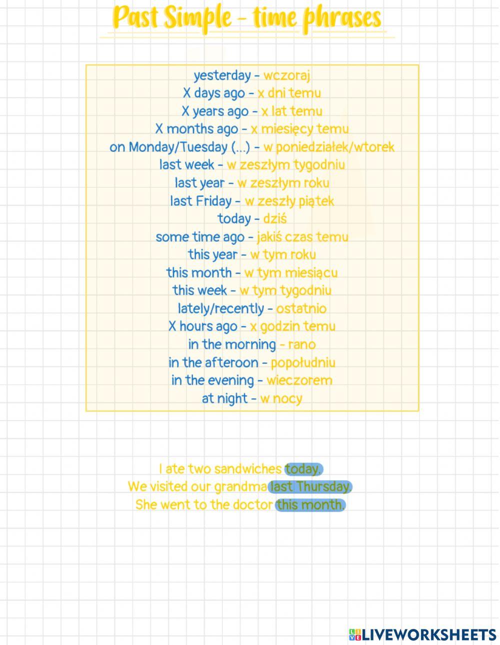 Past Simple theory + exercises