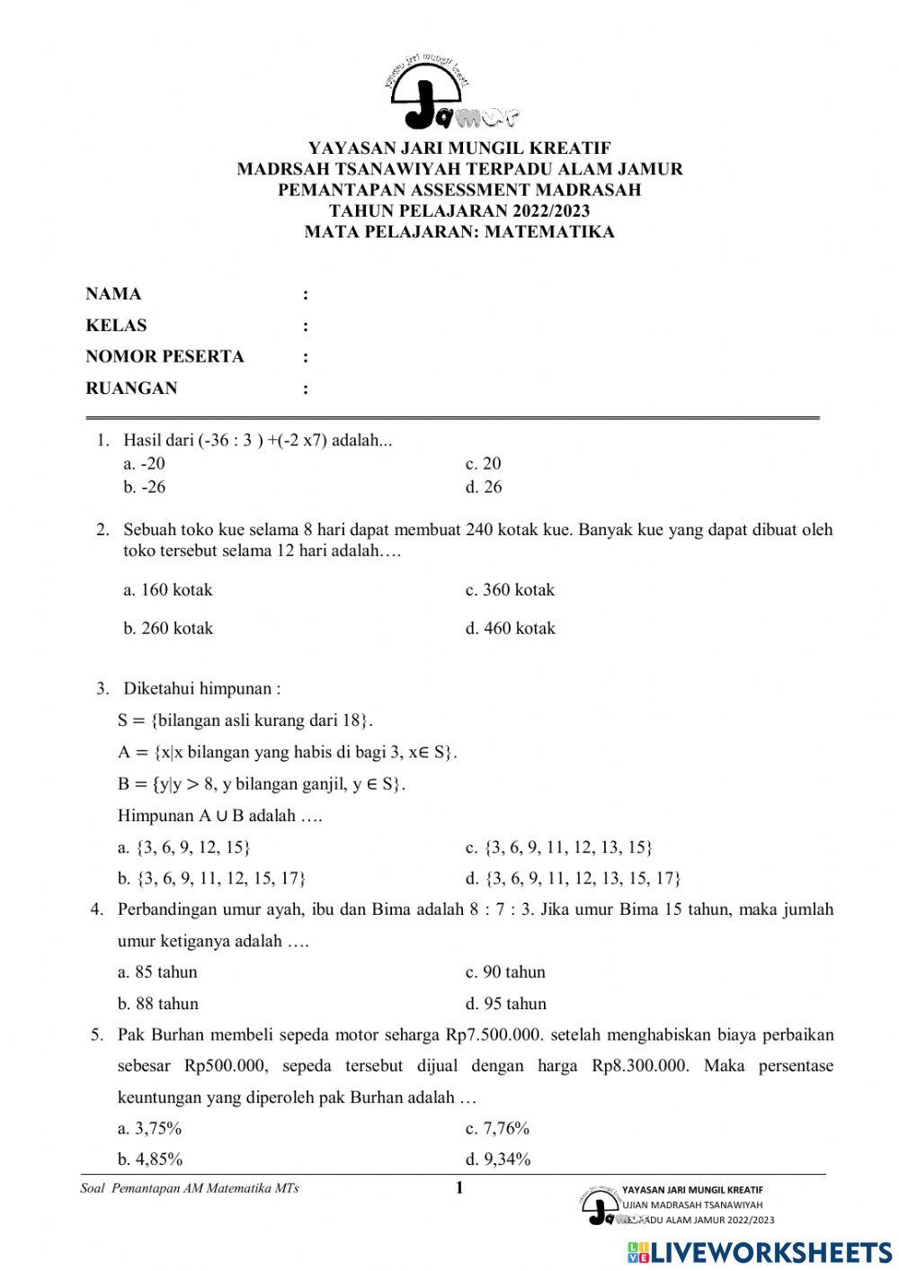 Pemantapan am matematika