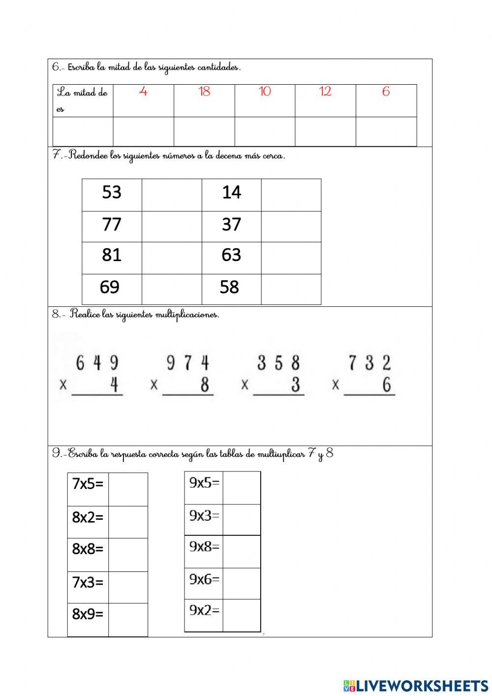 Cuestionario Quimestral Matemática