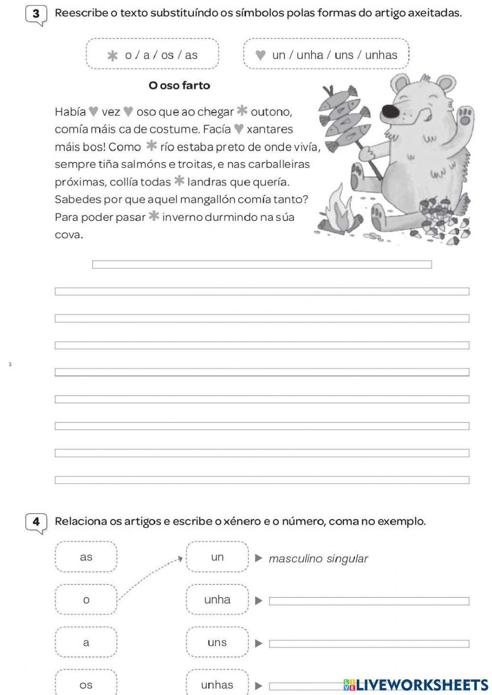 O artigo, contraccións