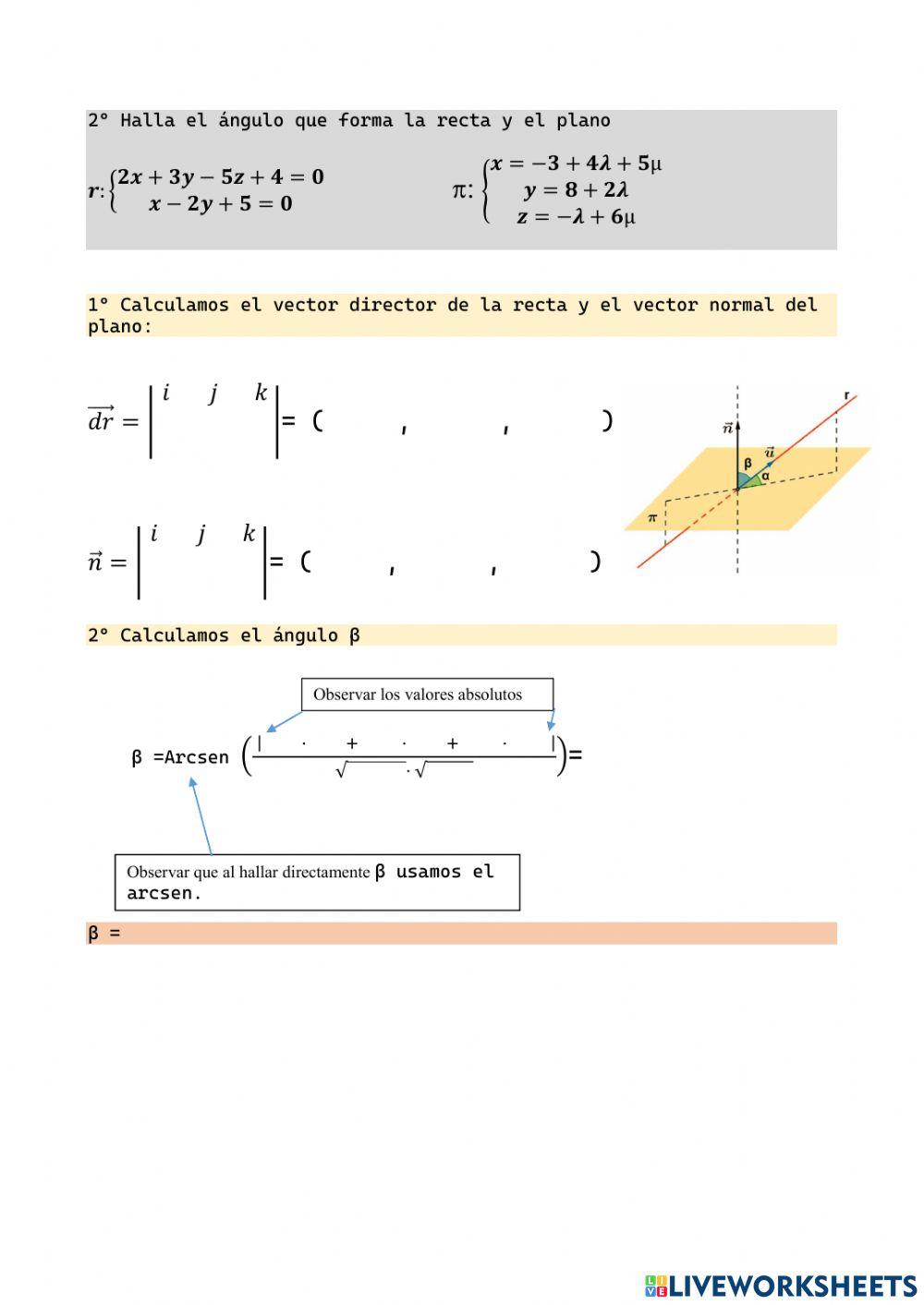 Ángulo recta-plano 2