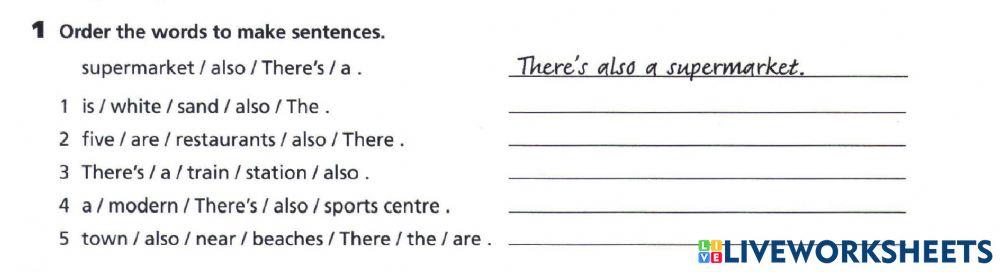 Writing: Order the phrases to make a correct sentence by teacher Kasim