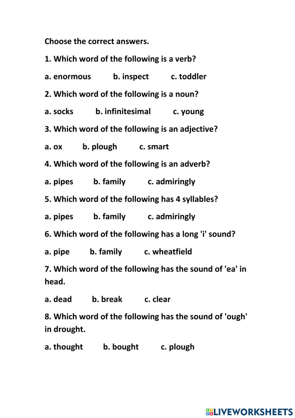 3 Online Exercise For Live Worksheets 3 Online Exercise For Live Worksheets
