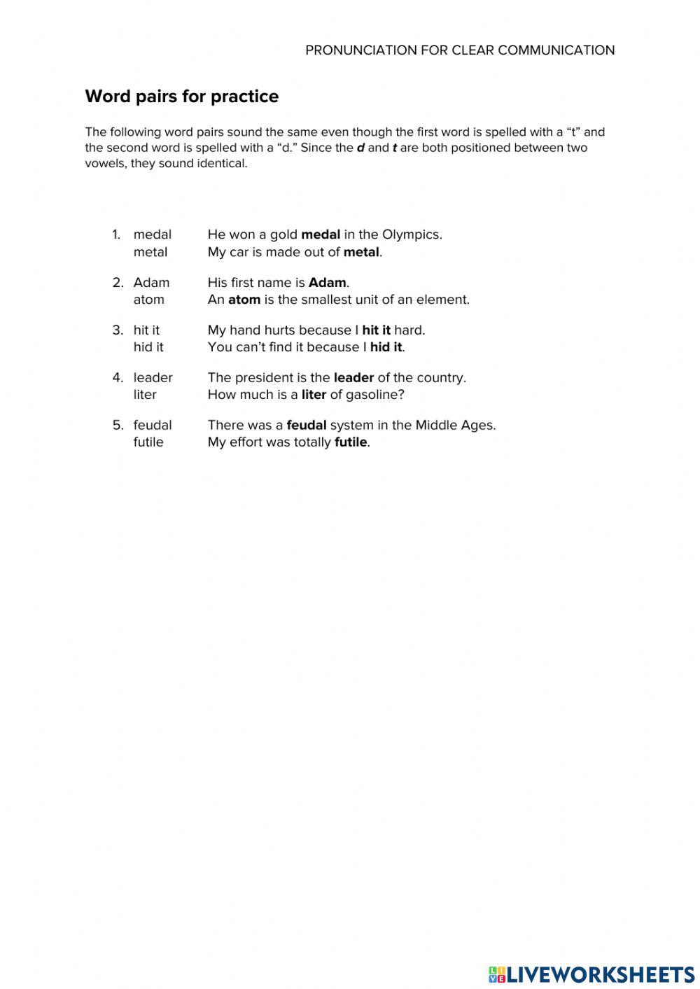 Pronunciation – flap t, fast d