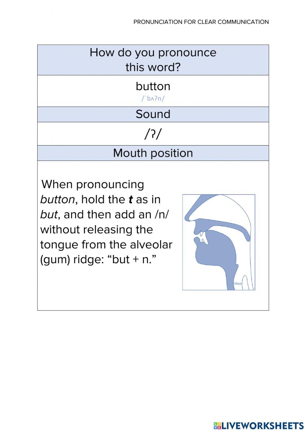 Pronunciation – glottal t