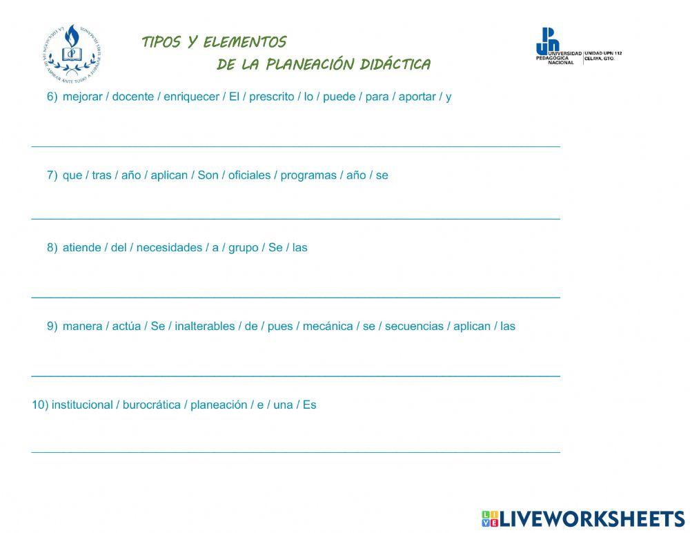 Tipo y elementos de la planeación educativa