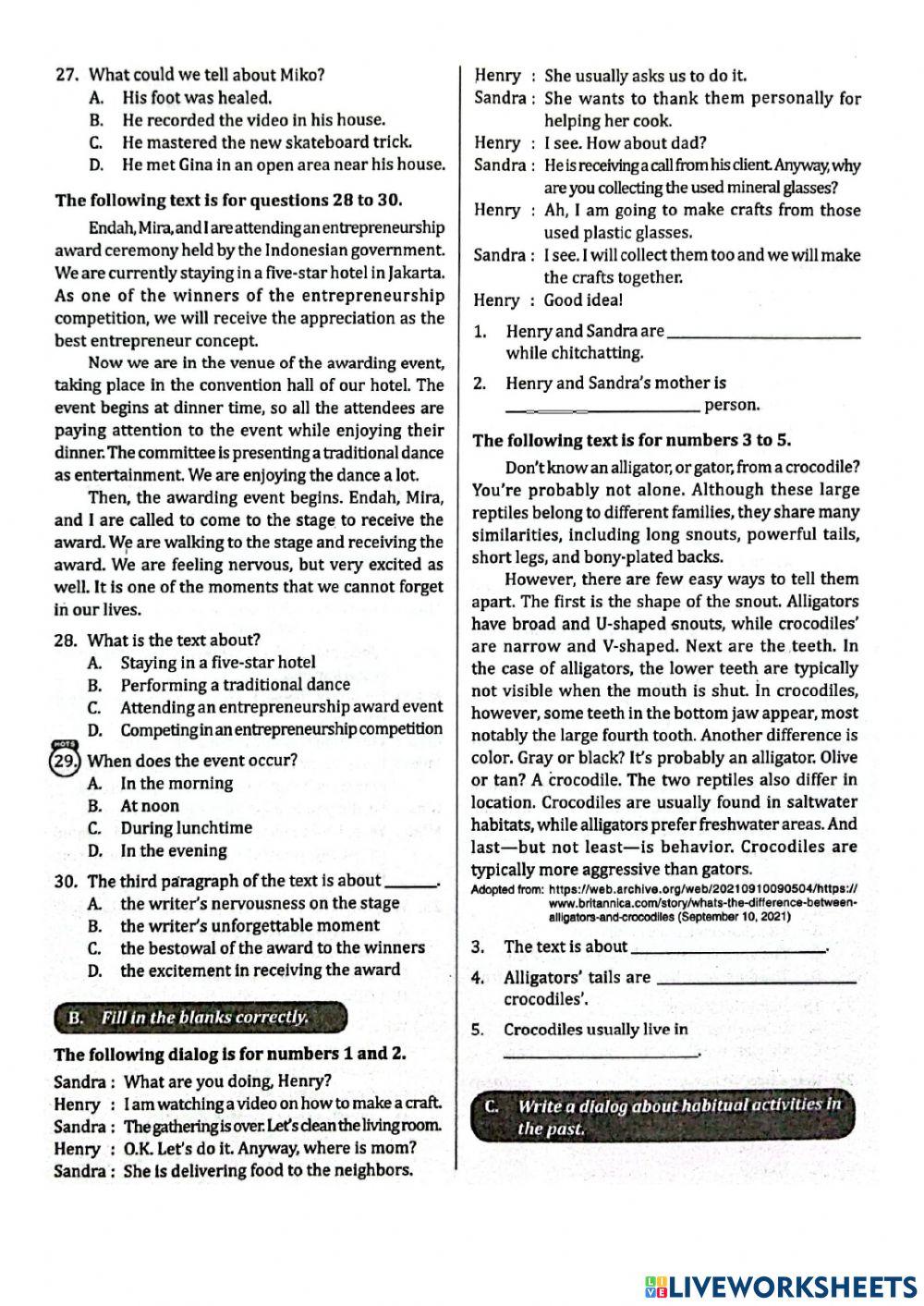 Mid Term Test 2 PR Inggris 8B 2023