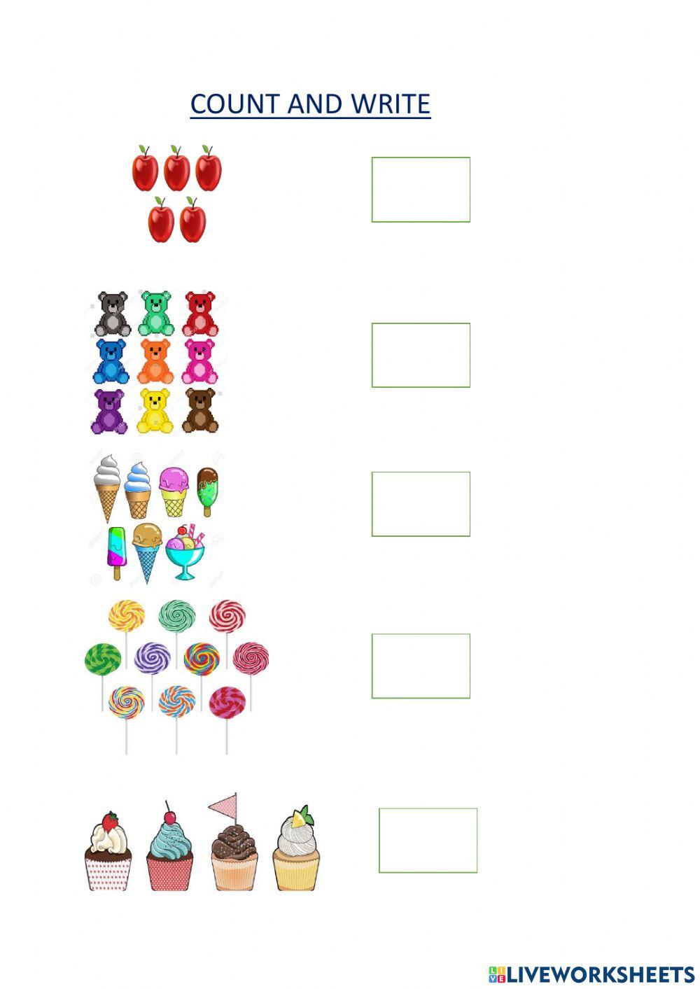 Maths worksheet for kindergarden