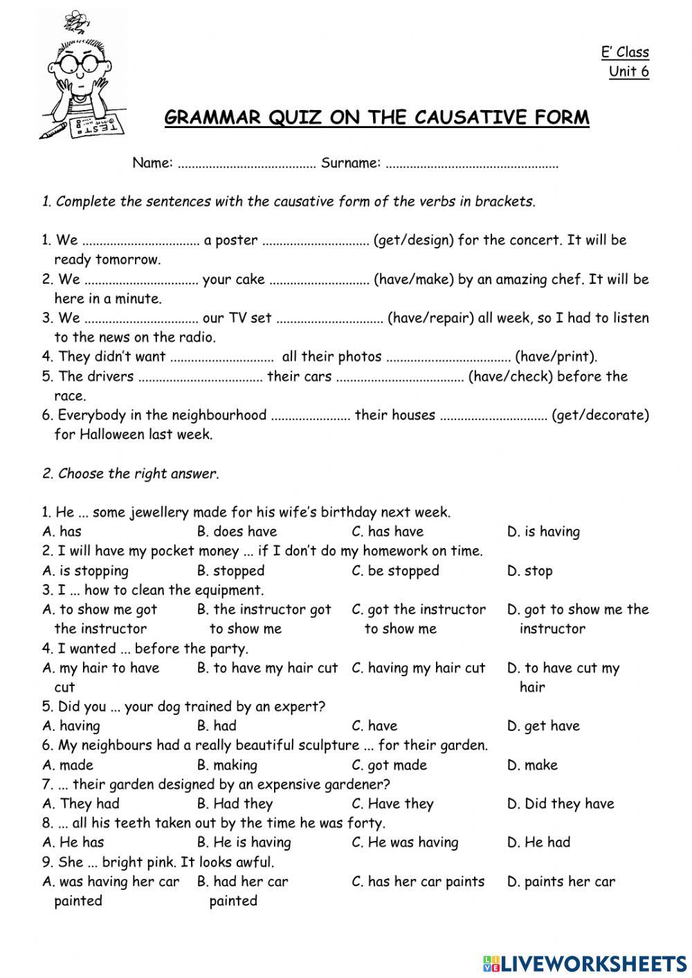 Cosmic B1+ Grammar Test 6.2