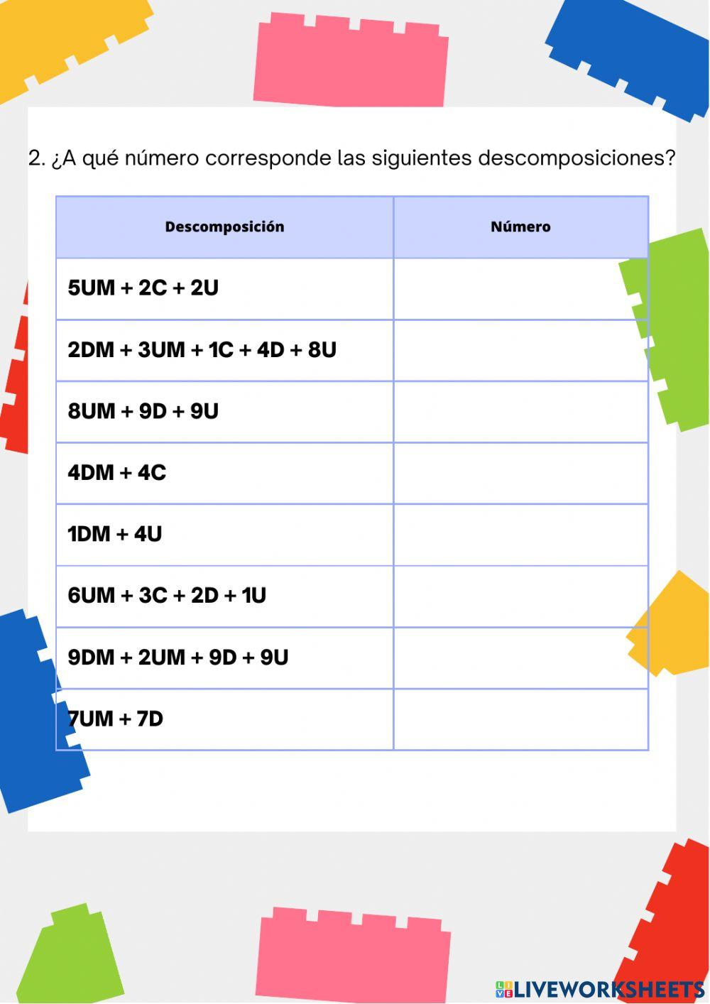 Números de 4 y 5 cifras