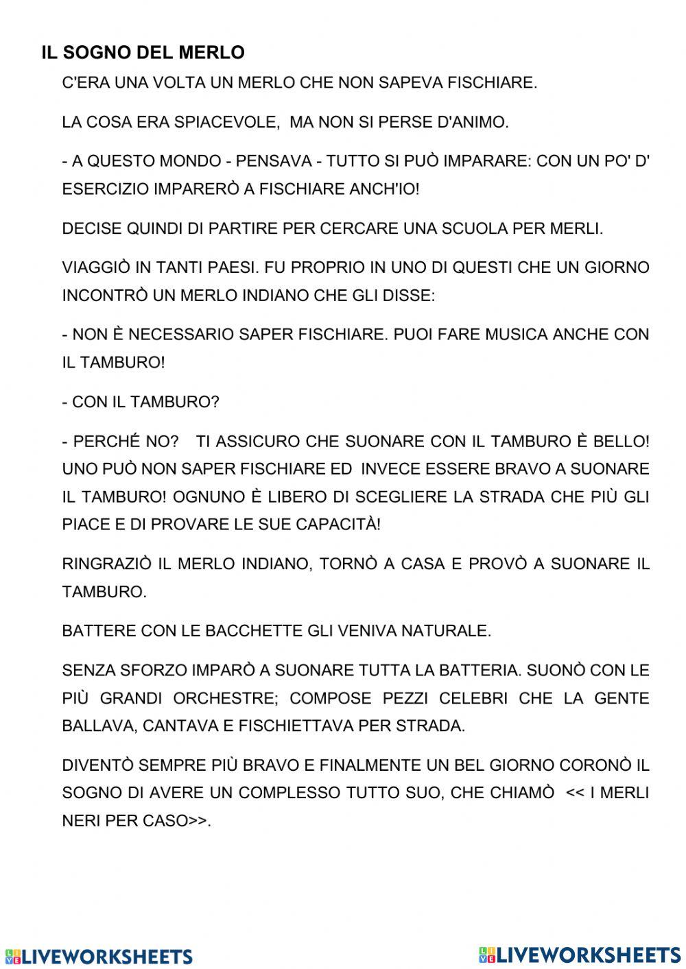 Ascolta e rispondi alle domande