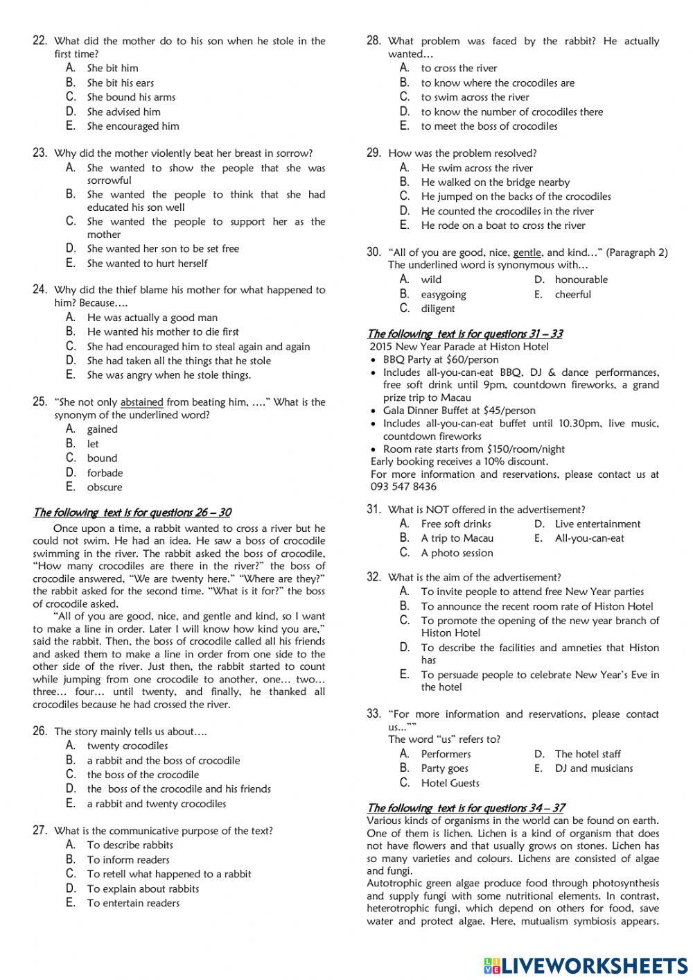 UAS Bahasa dan Sastra Inggris