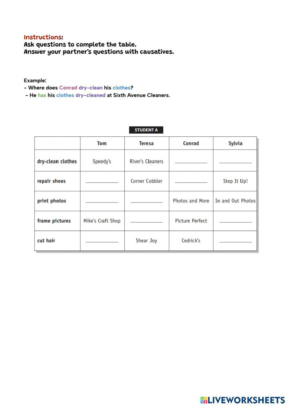 Student A Causatives