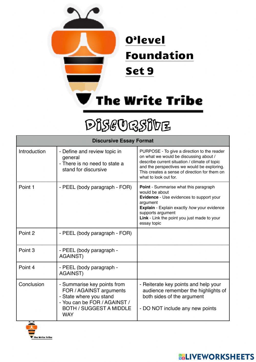 2023 Week 9 Upper Sec Essay Writing - DISCURSIVE SET 9