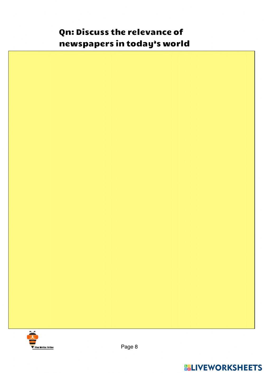 2023 Week 9 Upper Sec Essay Writing - DISCURSIVE SET 9