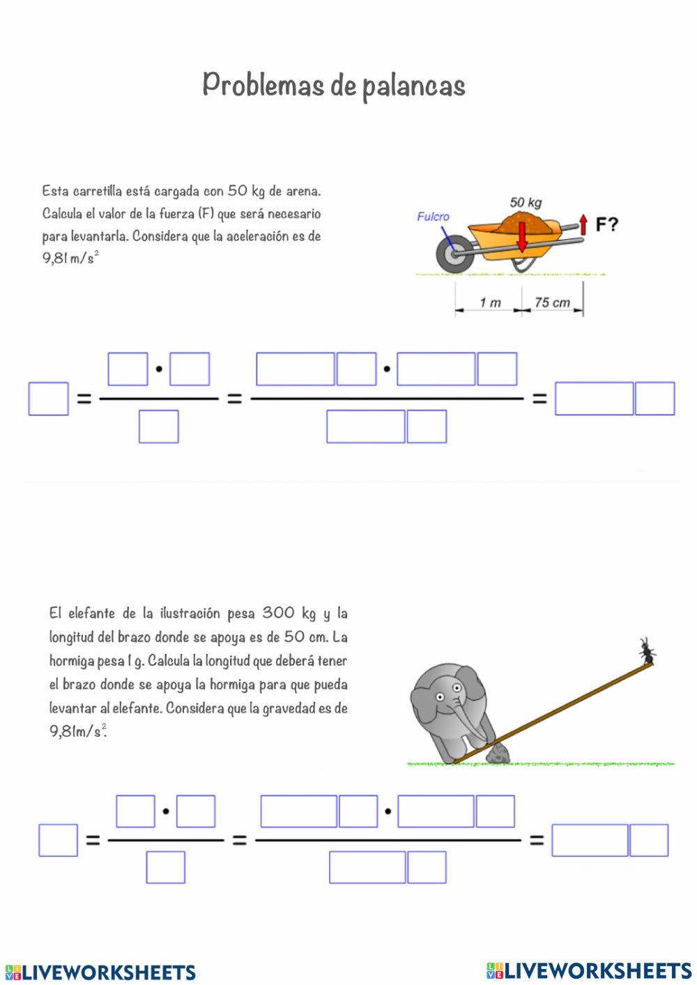 Problemas con palancas