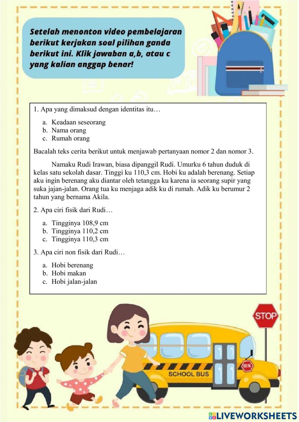 Identitas diri (ciri-ciri fisik dan non fisik)