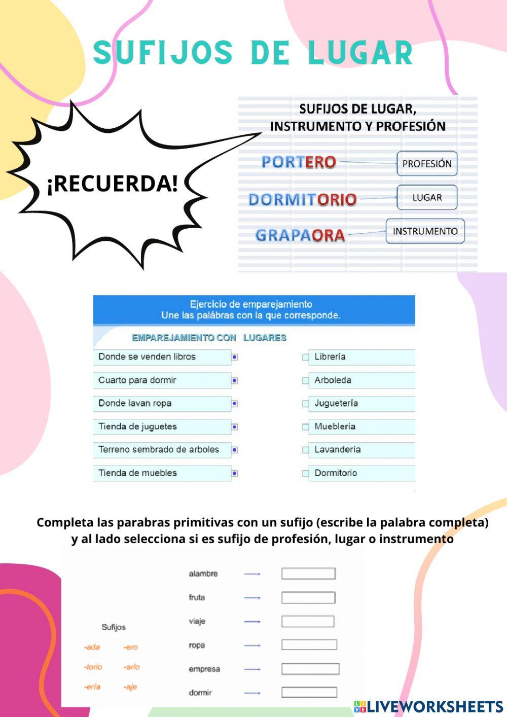 Sufijos de lugar