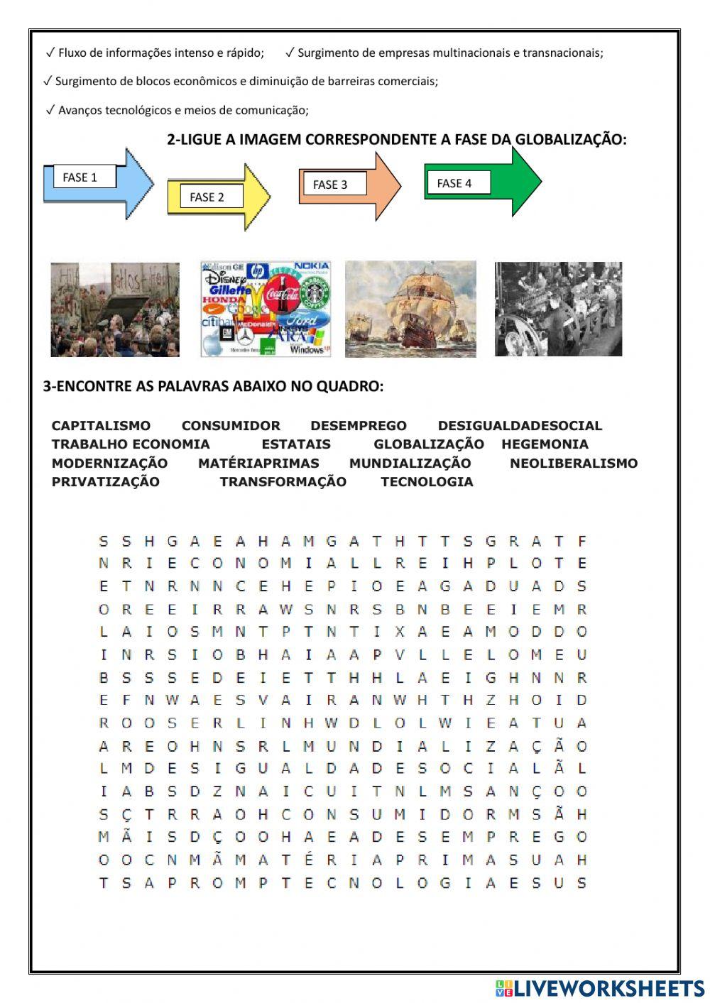 Globalização- SONDAGEM DE APRENDIZAGEM