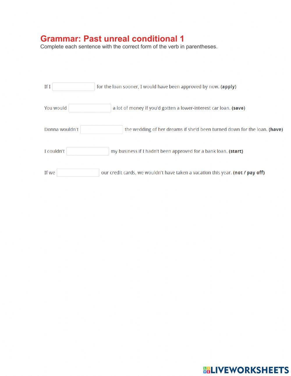 Past unreal conditional | Live Worksheets