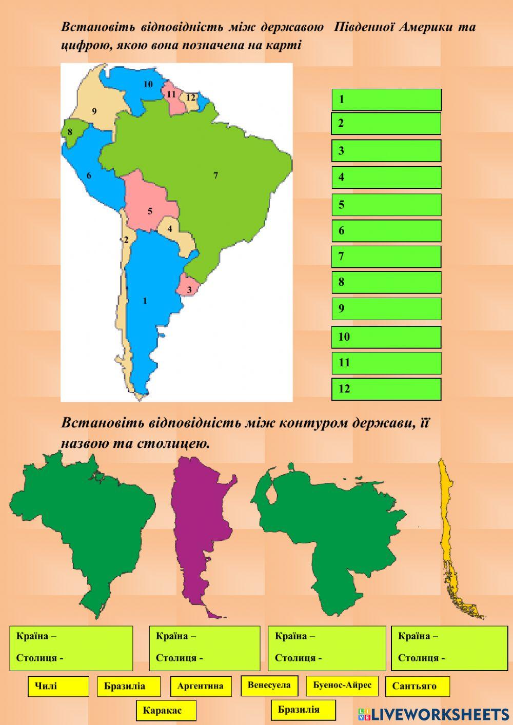 Південна Америка. Населення та держави