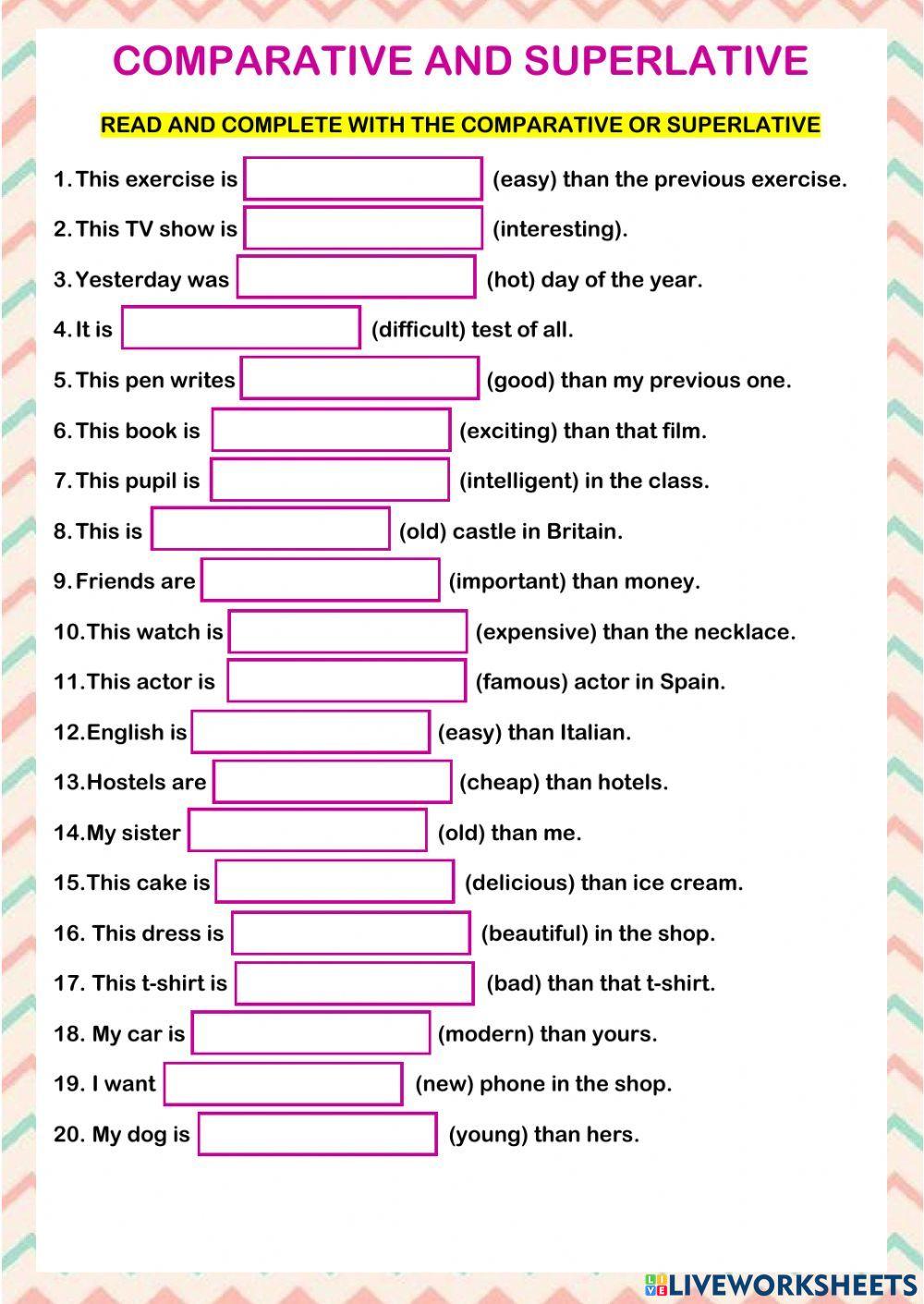 Comparatives and superlatives