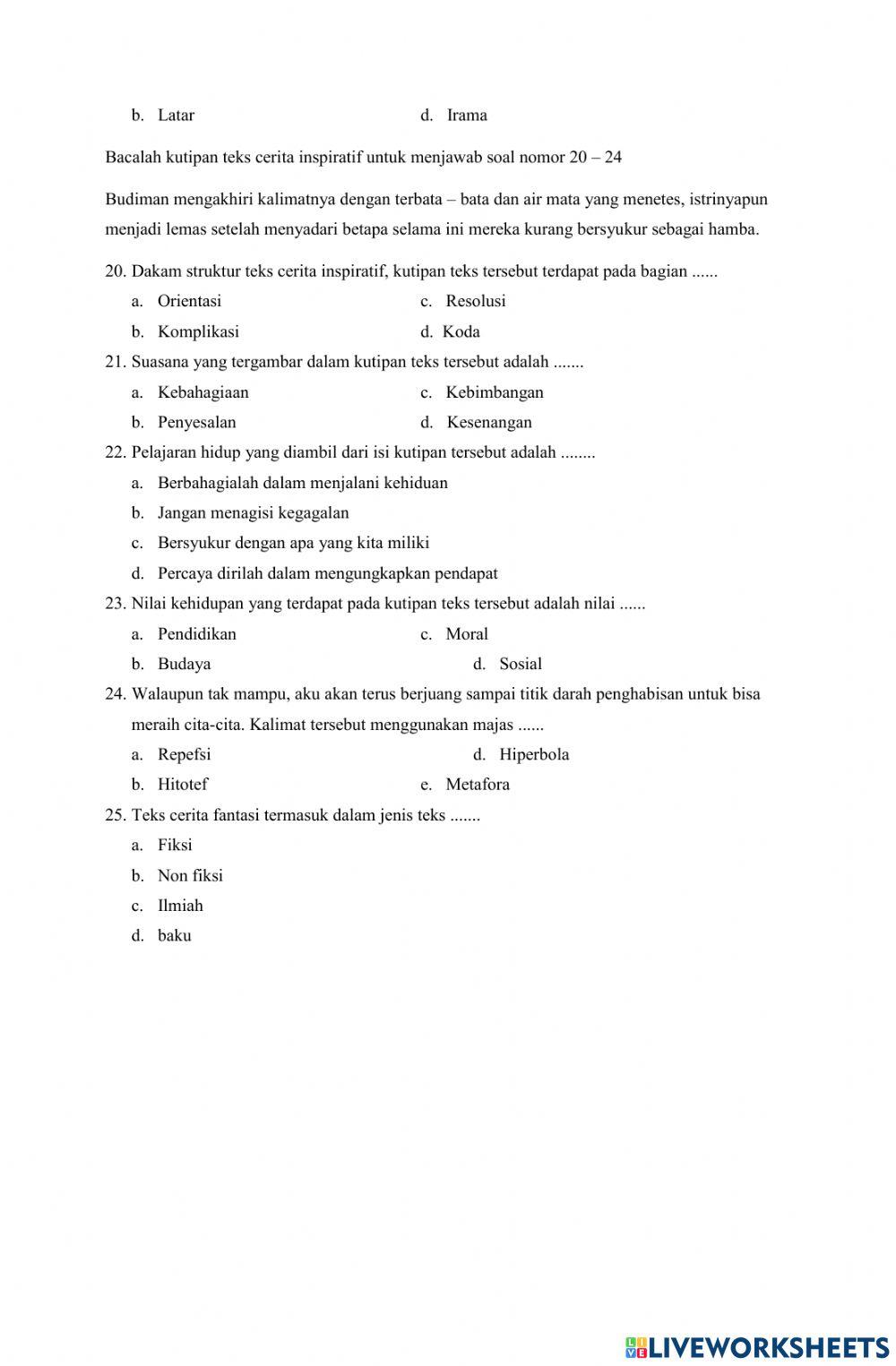 Soal pts mts nurul mukhtar tahun ajaran 2022-2023