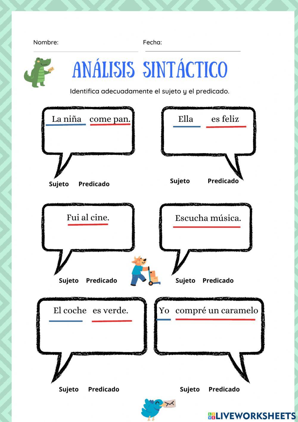 Partes de la oración.