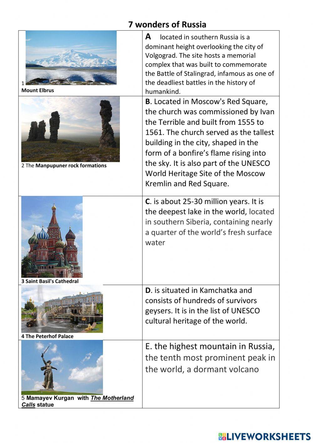 7 wonders of Russia